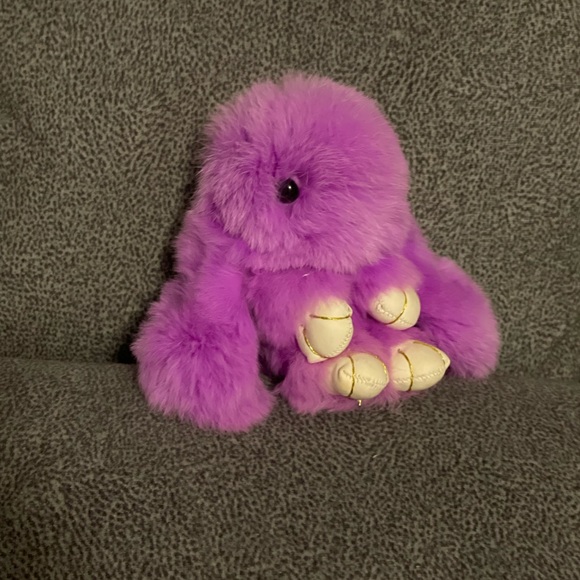 Rabbit Pompom Keychain (Purple) - Picture 2 of 7